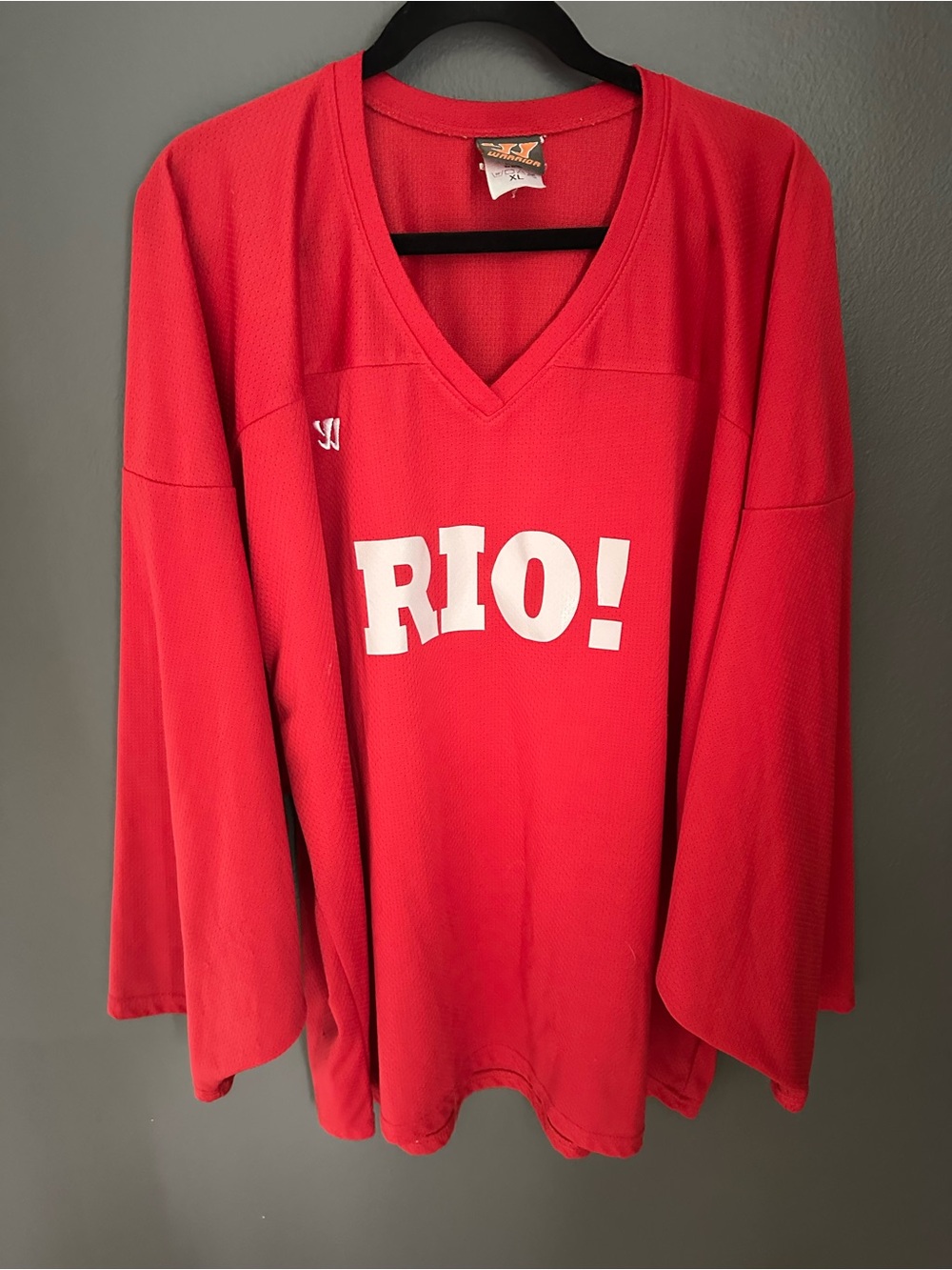 Vintage Warrior Hockey Jersey XL Red RIO! #28 Mesh Practice Jersey